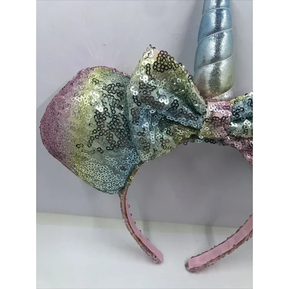 Disney Parks Unicorn Minnie Mouse Ears Headband-pastel Sequin Bow Horn
